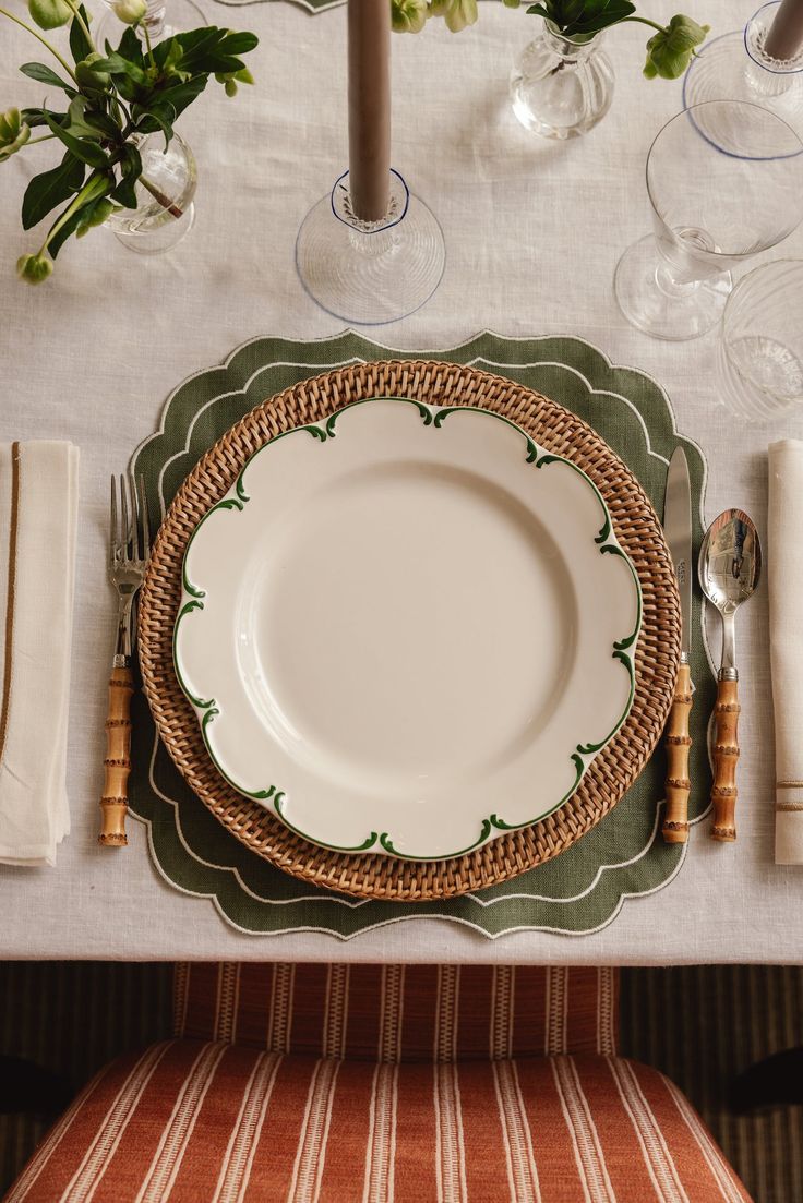 Dinner plates styled for a relaxed everyday table